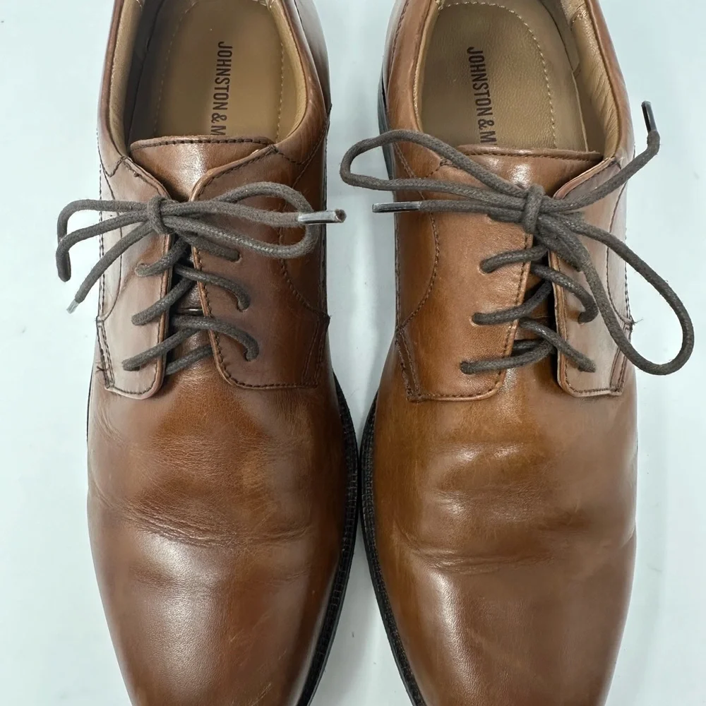 Johnston & Murphy 59-2016 Shoes Men's Sz 12M Oxford Dress Brown Leather Lace Up